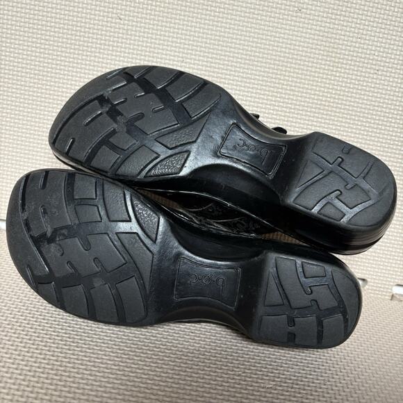 Born Women’s Black Leather Clogs Double Embossed Strap Size 10 Comfort - Picture 9 of 14